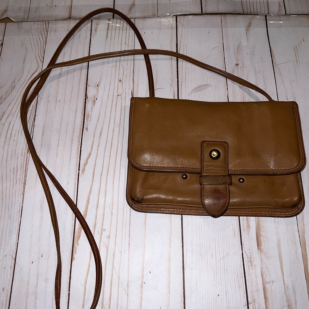 Lucky Brand Brown Leather Crossbody Clutch Purse